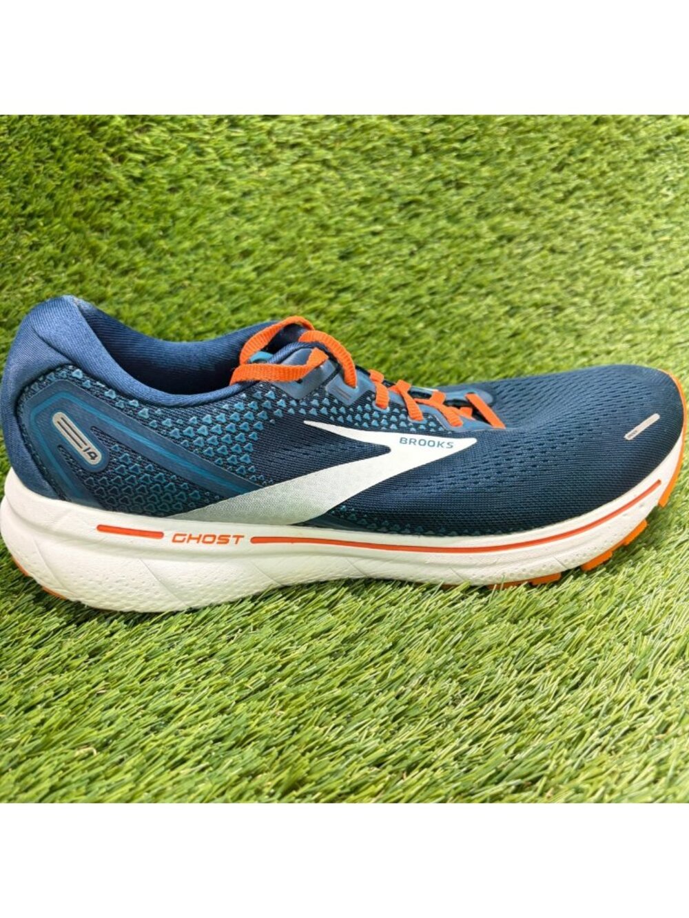 Brooks Ghost 14 Mens Size 11.5 Blue Orange White Athletic Running Shoes Sneakers
